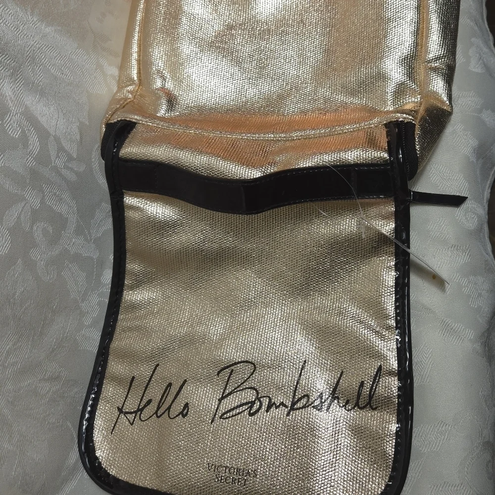 Victoria's Secret Shimmering Gold Cosmetic Case NWT